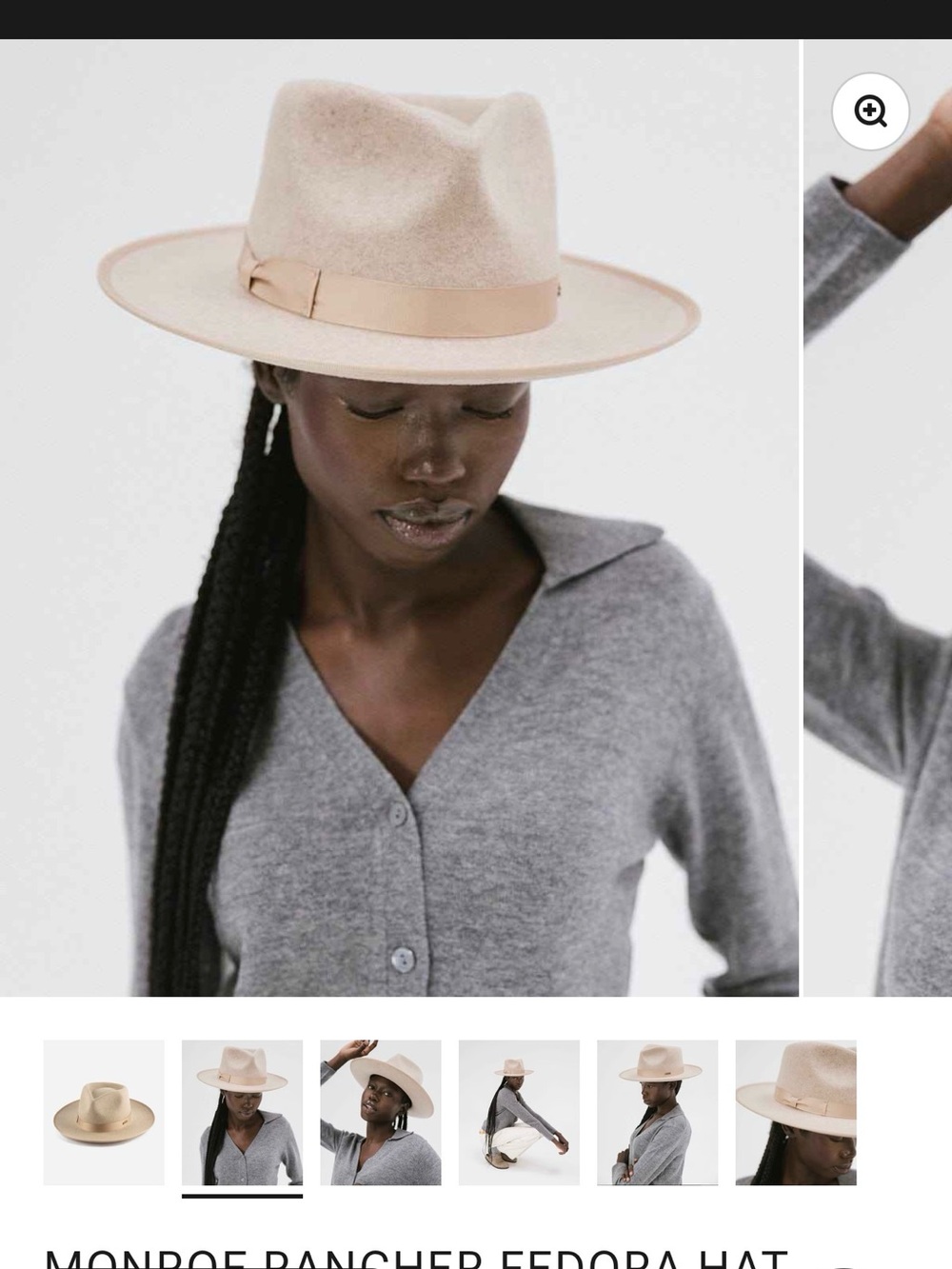 Wide-Brim Fedora Hat in Light Beige - Classic Women’s Rancher Style